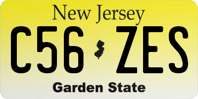 NJ license plate C56ZES