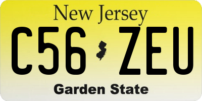 NJ license plate C56ZEU
