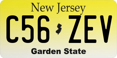 NJ license plate C56ZEV