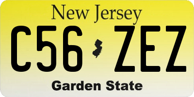 NJ license plate C56ZEZ