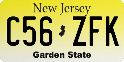 NJ license plate C56ZFK
