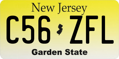 NJ license plate C56ZFL