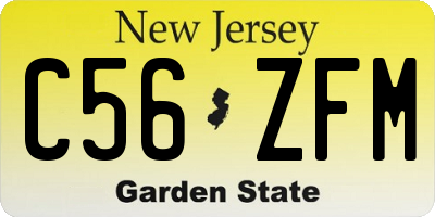 NJ license plate C56ZFM