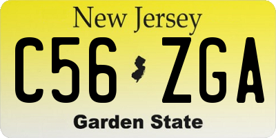 NJ license plate C56ZGA