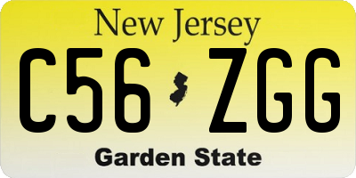 NJ license plate C56ZGG