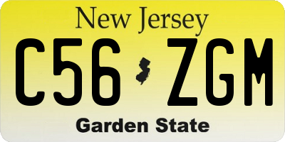 NJ license plate C56ZGM