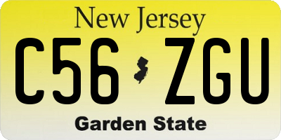 NJ license plate C56ZGU