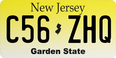 NJ license plate C56ZHQ