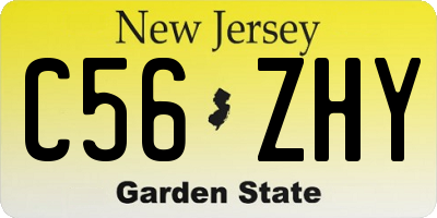 NJ license plate C56ZHY