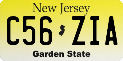 NJ license plate C56ZIA