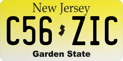 NJ license plate C56ZIC