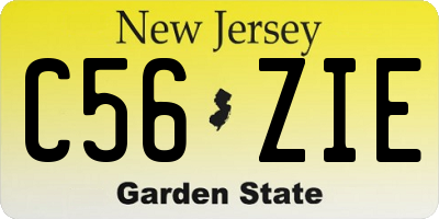 NJ license plate C56ZIE