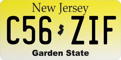 NJ license plate C56ZIF