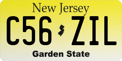 NJ license plate C56ZIL