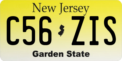 NJ license plate C56ZIS