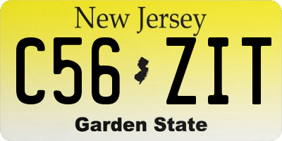 NJ license plate C56ZIT
