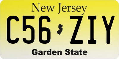 NJ license plate C56ZIY
