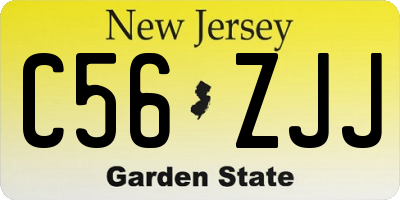 NJ license plate C56ZJJ