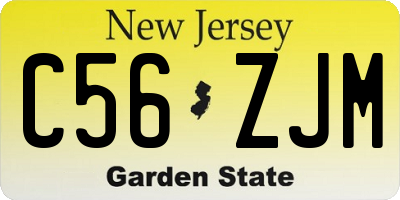 NJ license plate C56ZJM