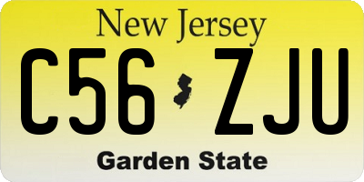 NJ license plate C56ZJU