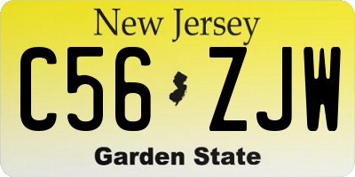 NJ license plate C56ZJW