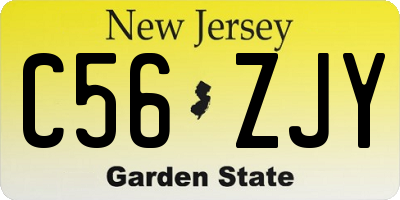 NJ license plate C56ZJY