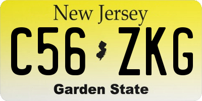 NJ license plate C56ZKG
