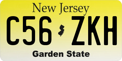 NJ license plate C56ZKH