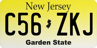 NJ license plate C56ZKJ