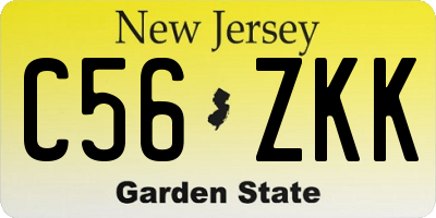 NJ license plate C56ZKK