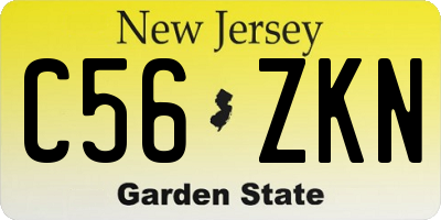 NJ license plate C56ZKN