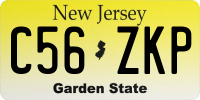 NJ license plate C56ZKP