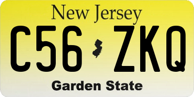 NJ license plate C56ZKQ