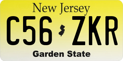 NJ license plate C56ZKR