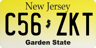 NJ license plate C56ZKT