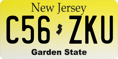 NJ license plate C56ZKU
