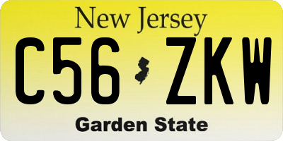 NJ license plate C56ZKW