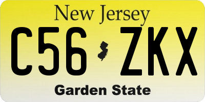 NJ license plate C56ZKX