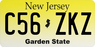 NJ license plate C56ZKZ