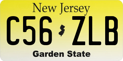 NJ license plate C56ZLB