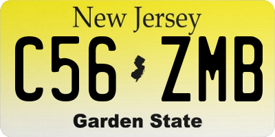 NJ license plate C56ZMB