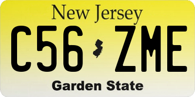 NJ license plate C56ZME