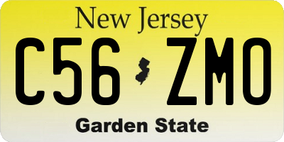 NJ license plate C56ZMO