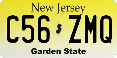 NJ license plate C56ZMQ