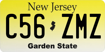 NJ license plate C56ZMZ