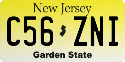 NJ license plate C56ZNI