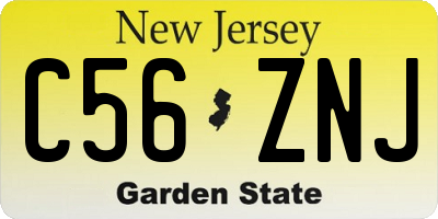 NJ license plate C56ZNJ