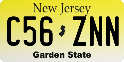 NJ license plate C56ZNN