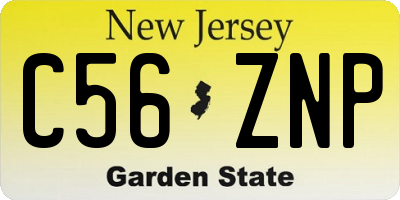 NJ license plate C56ZNP