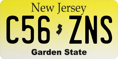 NJ license plate C56ZNS